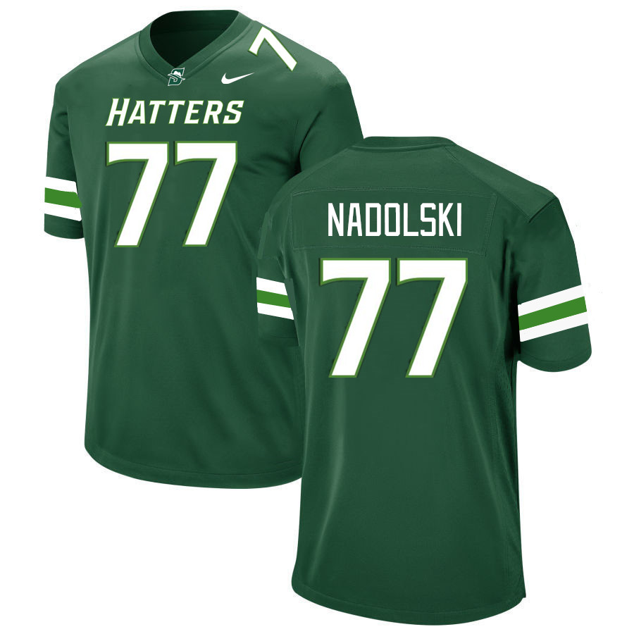 Men-Youth #77 Andrew Nadolski Stetson Hatters 2023 College Football Jerseys Stitched-Green